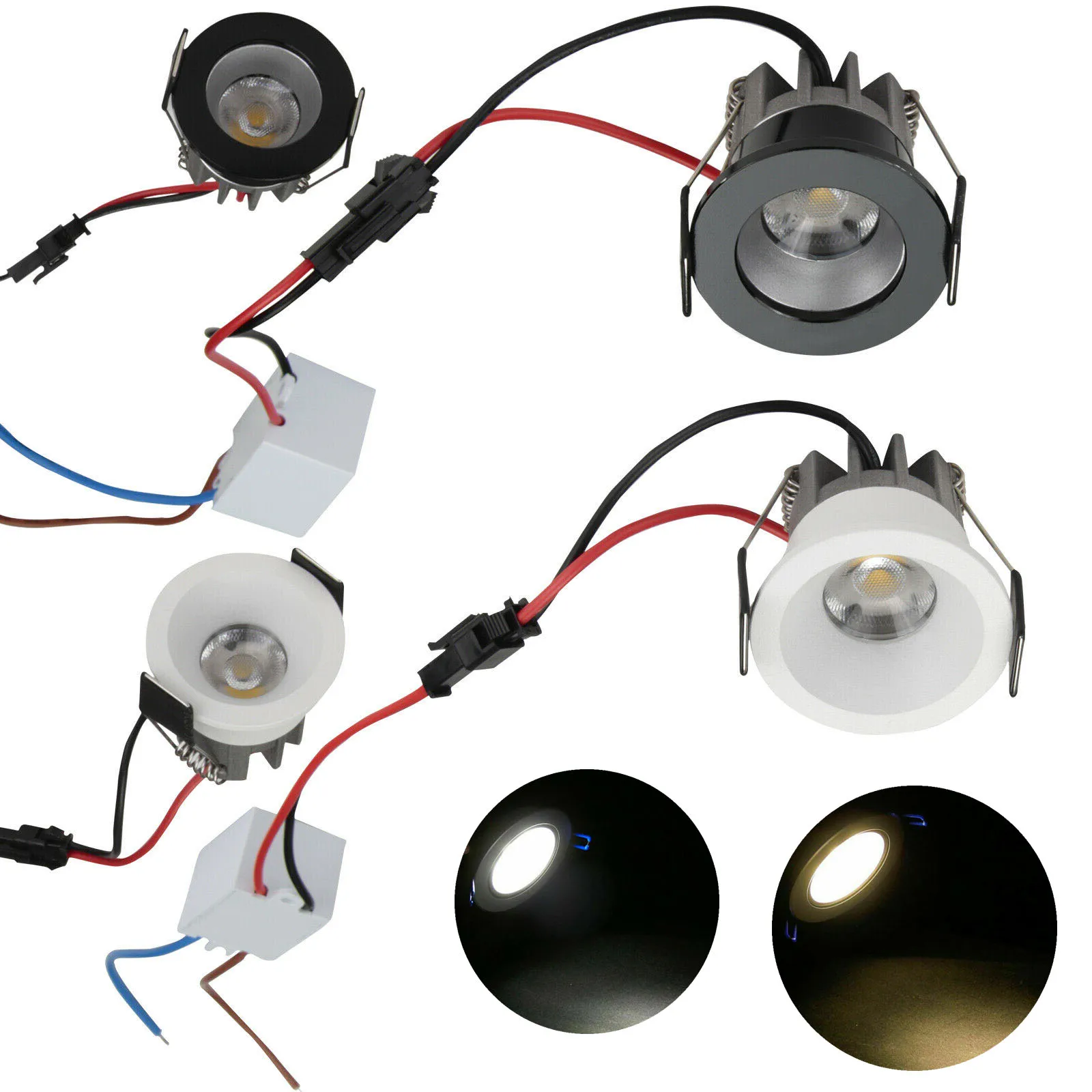 

Dimmable LED COB 1.57in Recessed Ceiling Downlight 3W Spotlight Lighting 110V 220V 30W Equivalent Light Bright Lamps with Driver