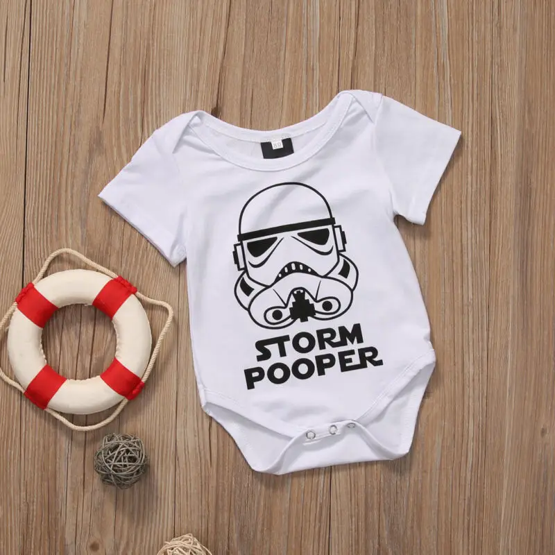 Recién Nacido Star Wars bebé niño de manga corta body estampado con letras mono ropa trajes 0-18M