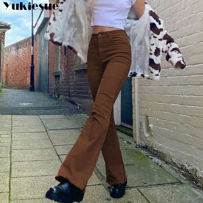 Джинсы женские расклешенные с высокой талией | Женская одежда