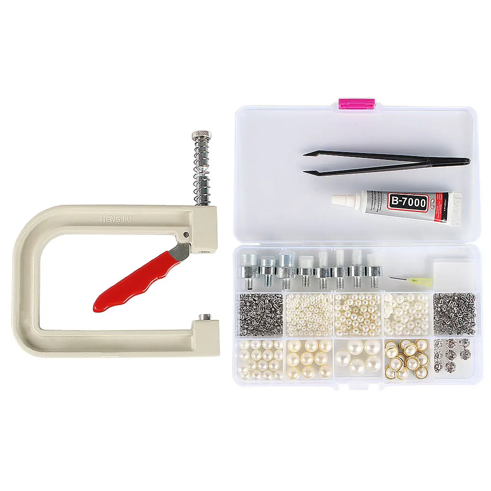 

Manual Pearl Fixing Mould Durable Rivet Sewing Crafts Hand Press Professional For Garments Attach Machine Beading Supplies Kit