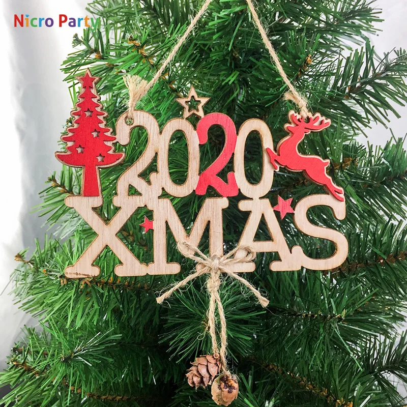 Nicro 2020 рождественские и новогодние деревянные украшения подвески из дерева