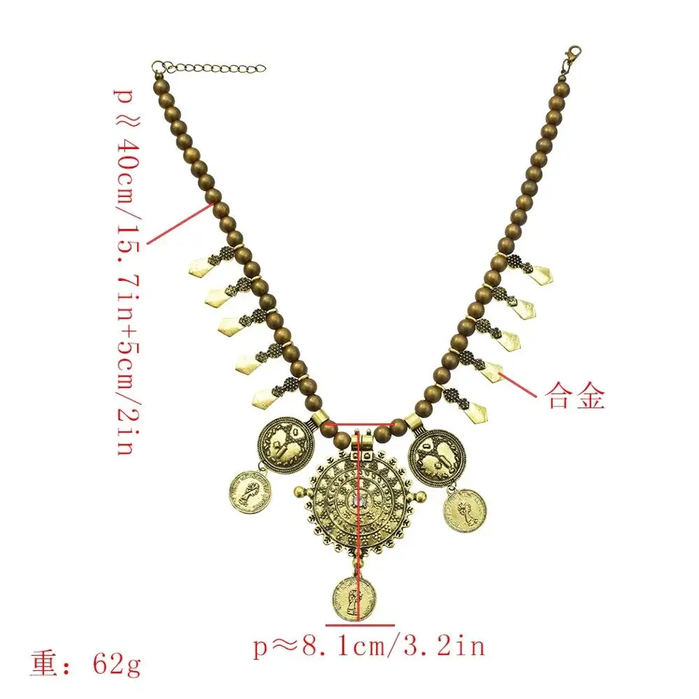 Модное богемное ожерелье с монеткой, полым цветком, Длинная подвеска, ожерелье Gyspy, турецкое этническое серебряное ювелирное изделие, Ожерелье de moda