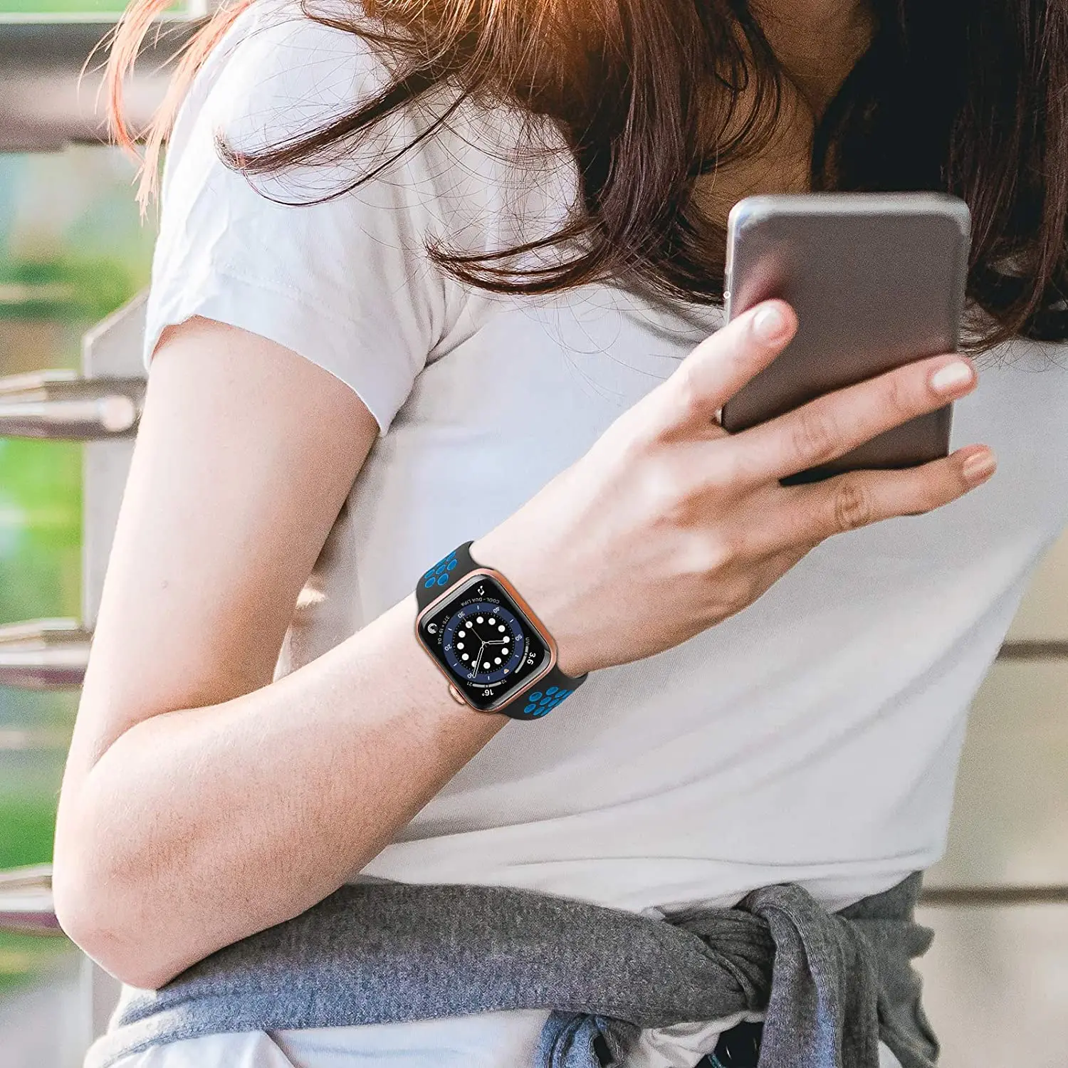 Silicone Strap For Apple Watch Band 44mm 40mm 42mm 38mm 44 mm watchband Breathable bracelet Apple watch 6 Strap iWatch 7 5 4 se