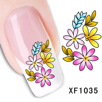 

1Sheet nail art water decals ultra thin long lasting for 30days 3D manicure DIY flower butterfly slider nail art sticker XF002