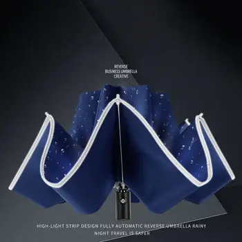 

4 Color Angel ring high reflective design Automatic folding umbrella Unisex Windproof Rainproof Business Umbrella M