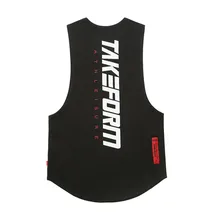 С принтом мышц свободный крой фитнес жилет мужской братья Спортивная Базовая рубашка тренировочный костюм Повседневная без рукавов Футболка жилет Лето