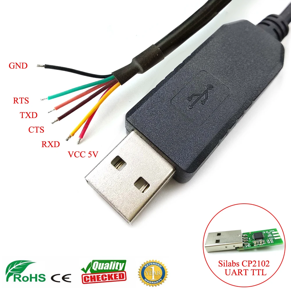 WINGONEER CP2104 convertisseur série USB 2.0 Pour TTL UART Module 6PIN compatible avec et mieux que CP2102 