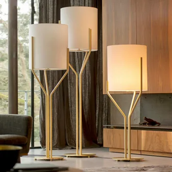 

Minimalist Gold Vertical Lustrous Floor Lamp Morden Tall Light for Living Room Led Study Home Decor Free Standing Floor Lights