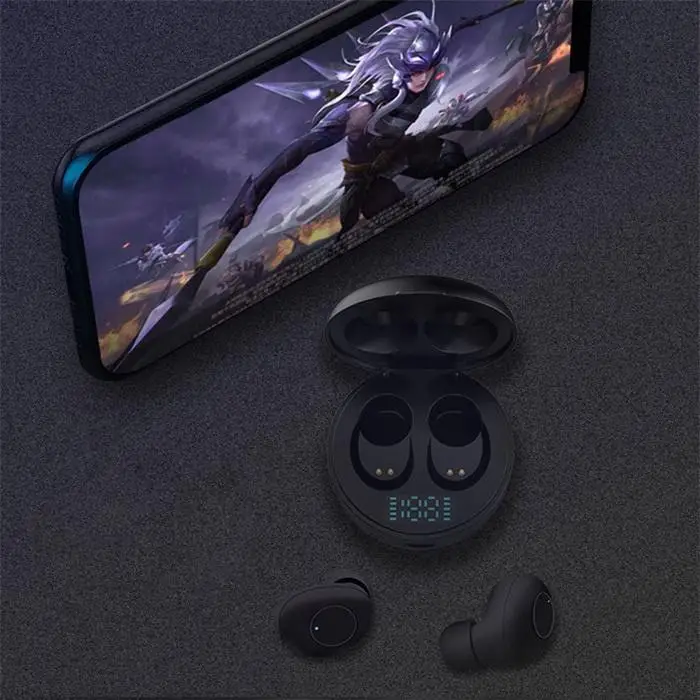 Bluetooth-гарнитура, беспроводные Спортивные Мини наушники-вкладыши, 35 мА/ч, наушники IPX5 V5.0 с цифровым дисплеем, да, 250 мА/ч