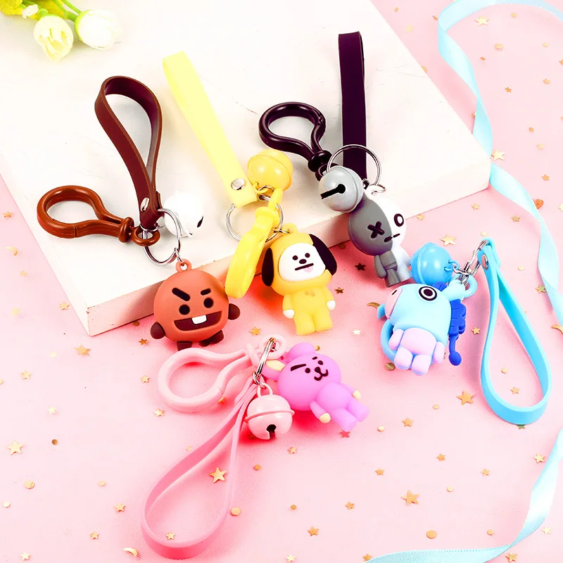 Пуленепробиваемый мальчики аниме стерео кукла автомобильный брелок кожаный канат мужчины и женщины-мультфильм мягкий силиконовый брелок круг