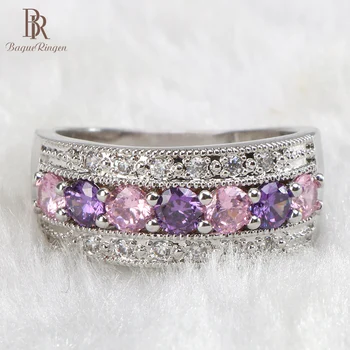 

Bague Ringen Sterling Silver 925 Ring for Women with AAA zircon gemstones fine jewelry for women size 6-10 wholesale gift