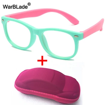 

New Anti-blue Light Kids Glasses Silicone Soft Children Eyeglasses Boys Girls Optical Frame Computer Transparent Eyewears UV400