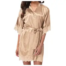 Комплект нижнего белья, женские пижамы, банный халат, платье, сексуальное кружевное Женское ночное белье, атласное ночное белье, стринги, пижама, костюм Mujer#35