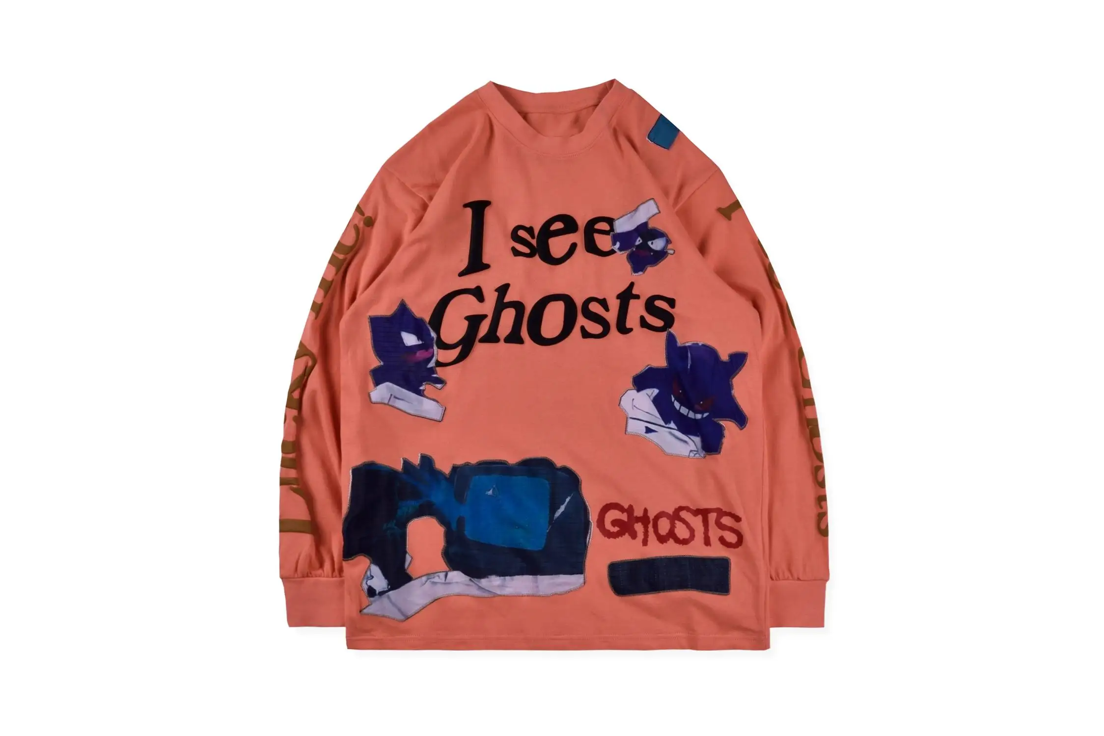 coral red Cpfm. xyz футболки для мужчин и женщин с длинными рукавами Lucky Me Kids See Ghosts футболка с вышивкой kanye west уличная одежда в стиле хип-хоп cpfm футболки - Цвет: coral red