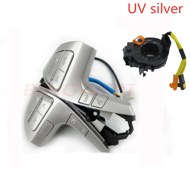 Высокое качество рулевое колесо аудио регулятор громкости для TOYOTA HILUX/VIGO/COROLLA/CAMRY/HIGHLANDER/INNOVA 84250-06180 - Цвет: 1set UV silver