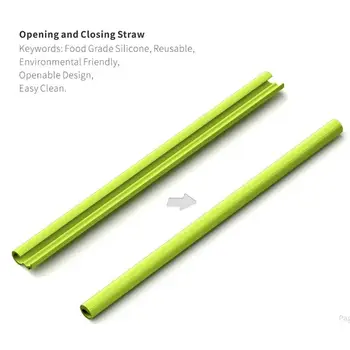

Detachable Folding Buckle Silicone Straw Detachable Design Easy Clean Foldable Reproducible Environmentally Friendly Worry-Free