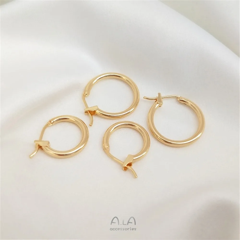 14K Gold Filled Plated French Earrings simple Circle Earrings European and American ins handmade materials DIY Earrings