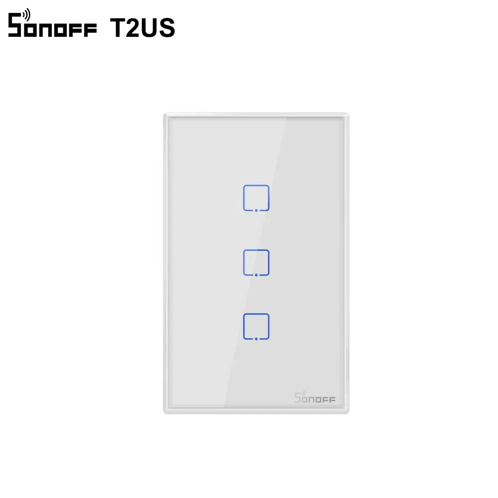 Интеллектуальный выключатель света SONOFF T2US TX Smart Wifi сенсорный настенный светильник переключатель с границы умный дом 1/2/3 433 RF/Голосовое управление/приложение Управление работает с Amazon Alexa - Комплект: T2US 3gang