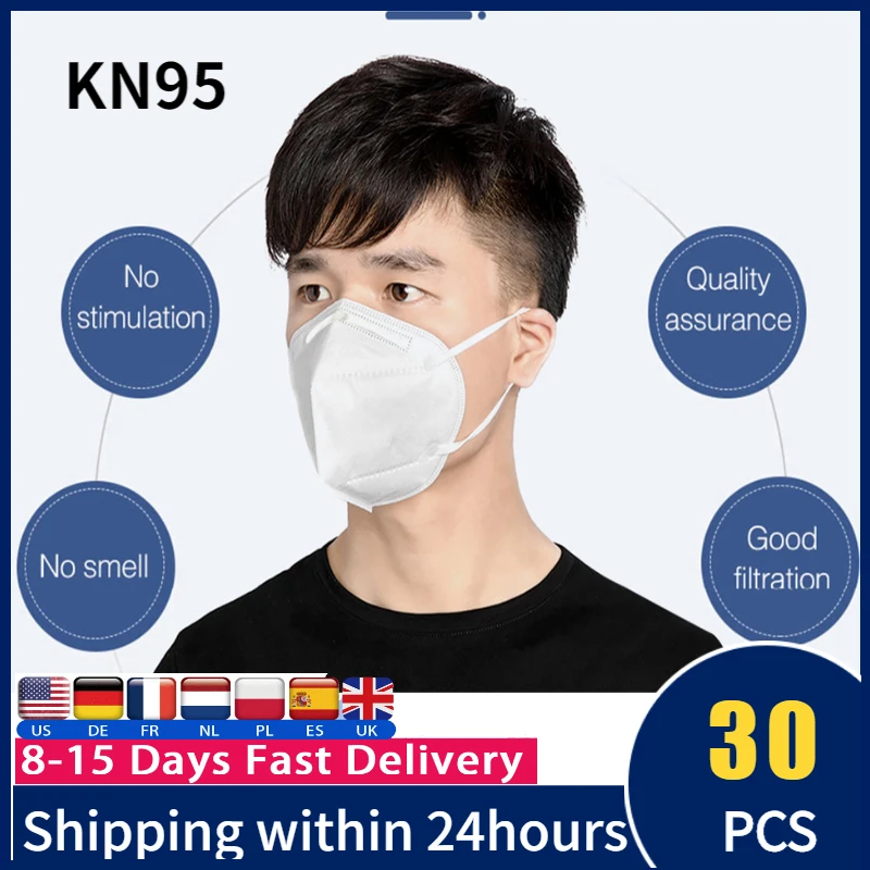 

30PCS N95 Safety Protective Mask Safety Mask Bacteria proof Anti Infection KN95 Masks Particulate Mouth Respirator Anti PM2.5