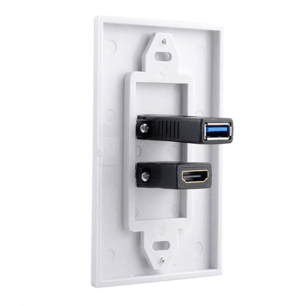 1 х 2 порта USB 3,0 Женский настенный Лицевая панель розетка удлинитель белый