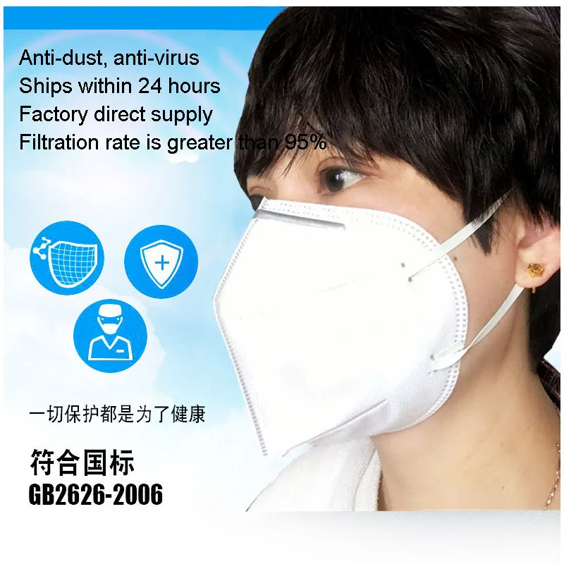 

Kn95 disposable non-woven mask dustproof and breathable Industrial Dust Haze active carbon nose mask