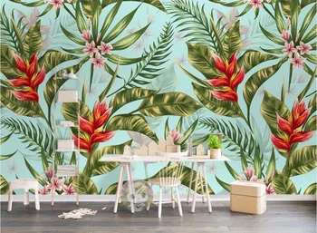 

CJSIR Custom Photo Wallpaper Nordic Minimalistic Tropical Plant Background Wall Painting Papel De Parede 3D Wallpaper Decors