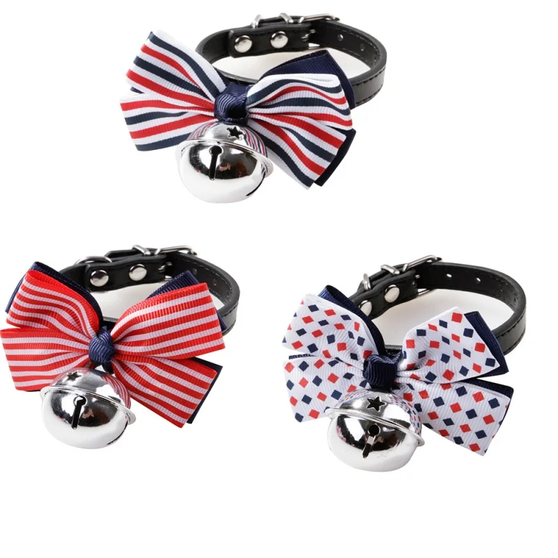 

Striped Necktie Dog Collar Multi Colors Bow Cats Dog Tie Dogs Bowtie Collar Pet Grooming Supplies H1 x