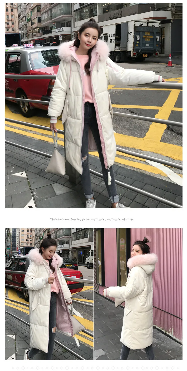 Colorful Fur Coat Hooded Winter Down Coat Jacket Velvet Warm Loose Cotton padded Wadded Parkas Big Pocket