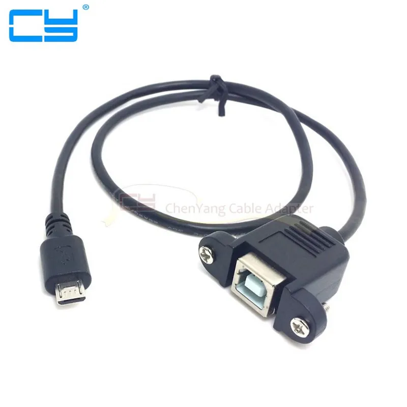 

Micro USB 5pin Male to USB B Female Panel Mount Type Cable 30cm 50cm with Screws