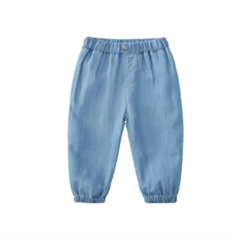 Summer New Baby Girls Boys Anti Mosquito Pants Denim Jean Children's Air Conditioning Pants Baby Harem Casual Trousers