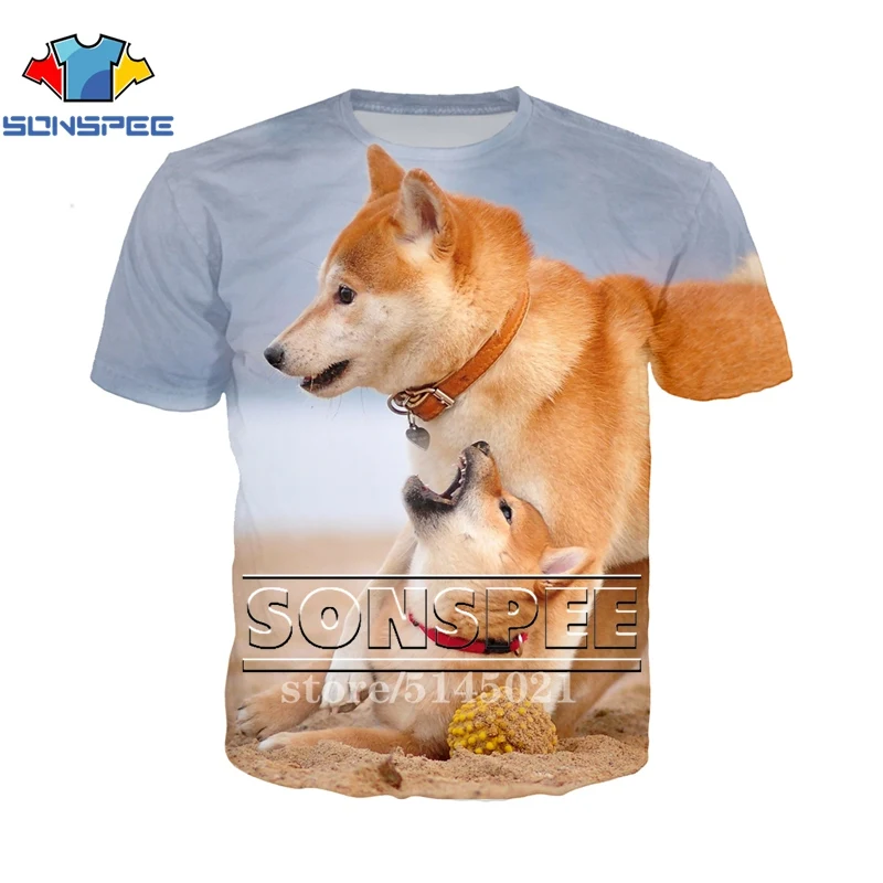 SONSPEE 3D принт Для мужчин Для женщин забавные Собаки Уход за кожей лица shiba Inu Doge Повседневное с О-образным вырезом Harajuku футболка Летняя футболка Молодежные Топы T011 - Цвет: 3