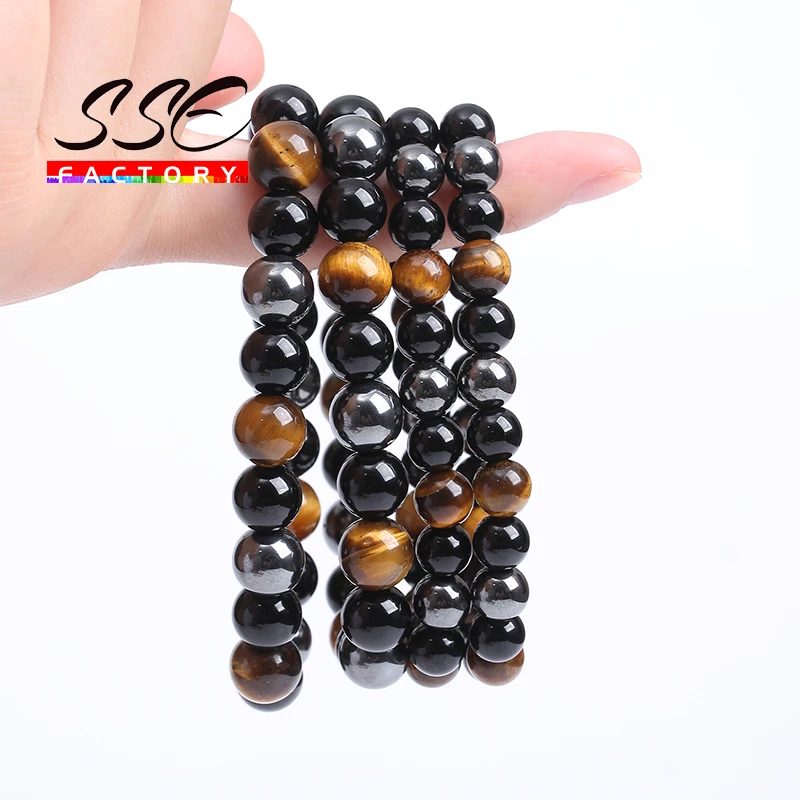

Tiger Eye Stone Magnetic Hematite Bracelets For Men Women Help Weight Loss Jewelry Magnetic Health Protection Fashion Bracelets