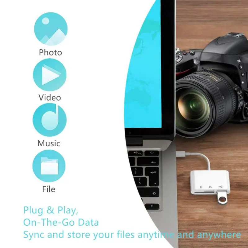3-в-1 USB-C кард-ридер адаптер OTG Тип-C Камера телефона планшетного компьютера и аксессуары для TF защищенная цифровая карты памяти