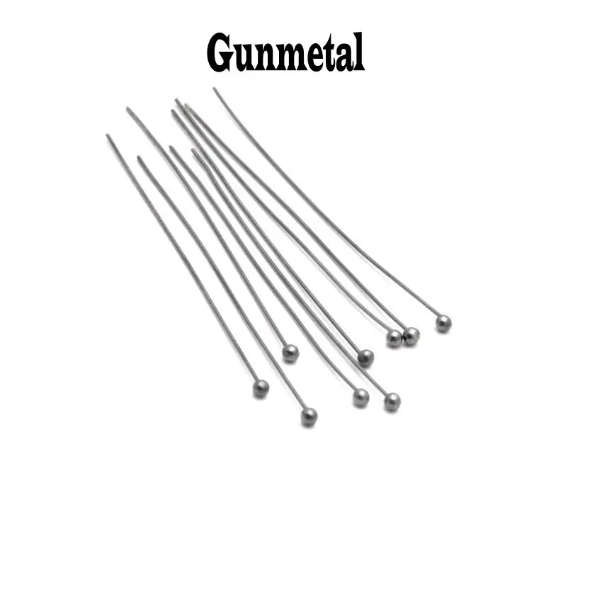 100 шт./лот 16 20 25 30 40 45 50 мм золотистый, серебристый, металлический шар заколки для бижутерии, материал для рукоделия заколки выводов Dia 0,5 мм поставки - Цвет: Gunmetal