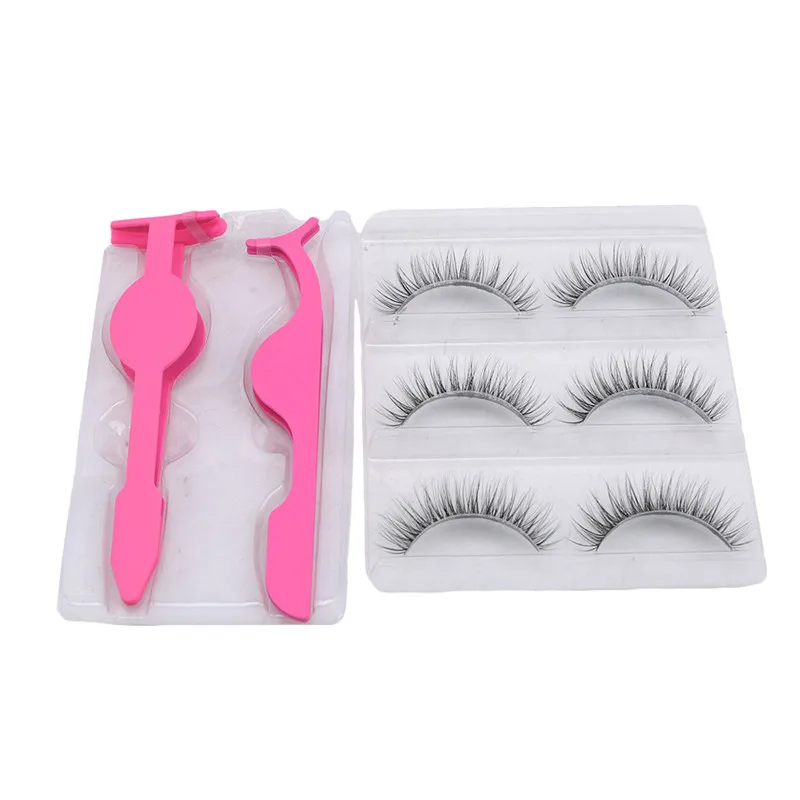 New Makeup Half Eyelash Wings False Eyelashes Mini Eyelash Wedge False Eyelashes Eye Hand Extensions Tool 3 Pairs+2 Tools/Set