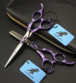 

6.0" purple sale japan hair scissors teflon shears 440c hairdressing scissors barber thinning scissors hairdresser haircut
