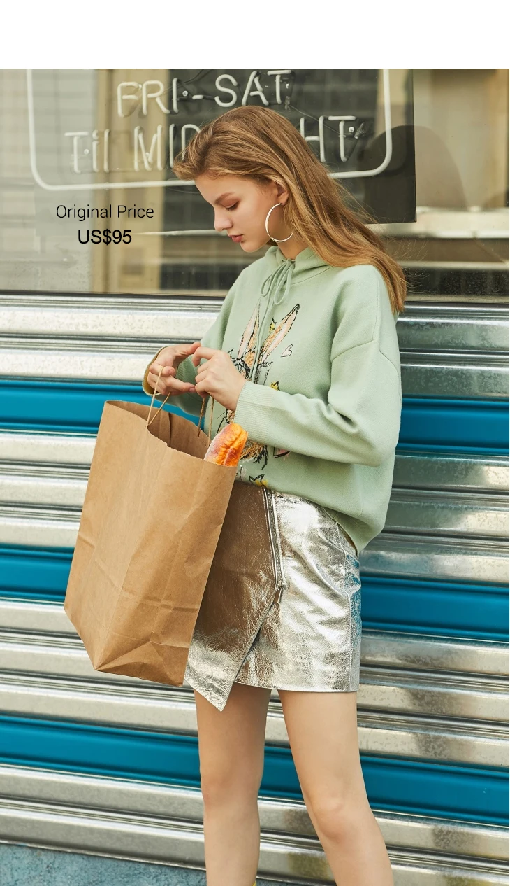 Vero Moda зимний свитер с капюшоном и животным узором на шнуровке | 319413548