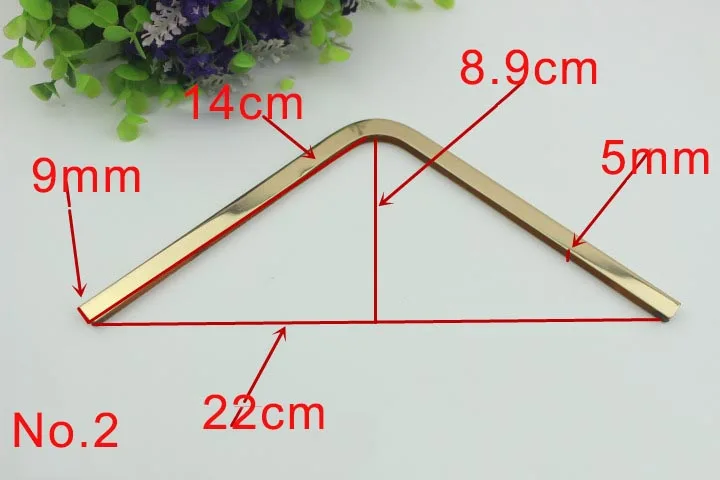 22cm 5 шт. сумка Meetee Угловые винты с зажимом по краям, защитные металлические пряжки, сумка, кошелек, декоративные уголки, аксессуары для поделок из кожи - Цвет: 22cm