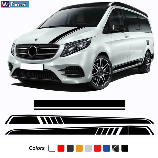 3 Pcs Car Hood Decal Side Stripes Skirt Sticker For Mercedes Benz V Class  W447 Vito Viano 2014-present Amg Accessories - Car Stickers - AliExpress