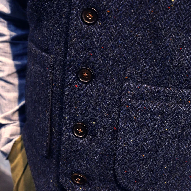 Hot Product MJ-0004 Read Description! Asian size vintage 100% wool vest 560 GSM mens casual tweed vest