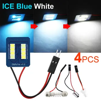 

4X T10 LED Light Bulb 8SMD Panel BA9S Festoon Car Dome Map Trunk Lamp Blue White Car LED Panel Light Bulbs