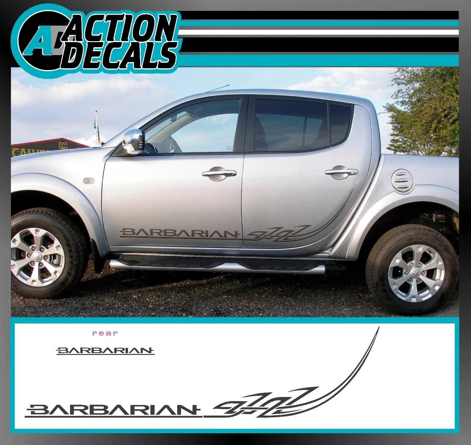 Для 1 комплекта/2 шт Mitsubishi Barbarian боковые и задние полосы-сменные наклейки/наклейки Набор стайлинга автомобилей