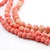 10pcs/lot 8mm 10mm 12mm  Pink Coral Round Lotus Beads Fit Bracelet Necklace Loose Spacer Coral Beads For Jewelry Making DIY ► Photo 3/5