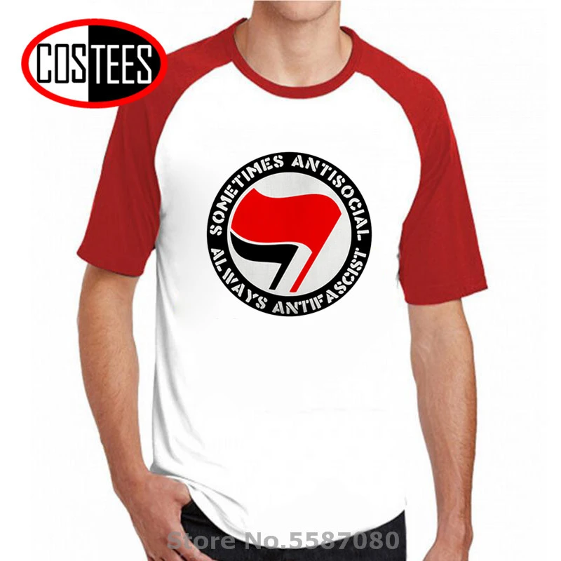 Antifa Symbol T Shirts Men Sometimes Antisocial Always Antifascist T Shirt Antifascism Socialist Leftist Antifa Flag Logo Tshirt T Shirts Aliexpress