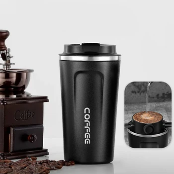 

Stainless Steel Coffee Mug 500ml Vacuum Flasks Coffee Filter Thermo Cup Water Bottler For Christmas Gifts