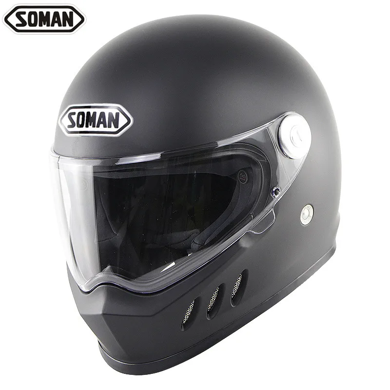 Soman гоночный шлем анфас вентилируемый Cascos флип-ап Ретро шлемы Интегральные мото винтажные модульные каск Para Moto rmotorhelm Man