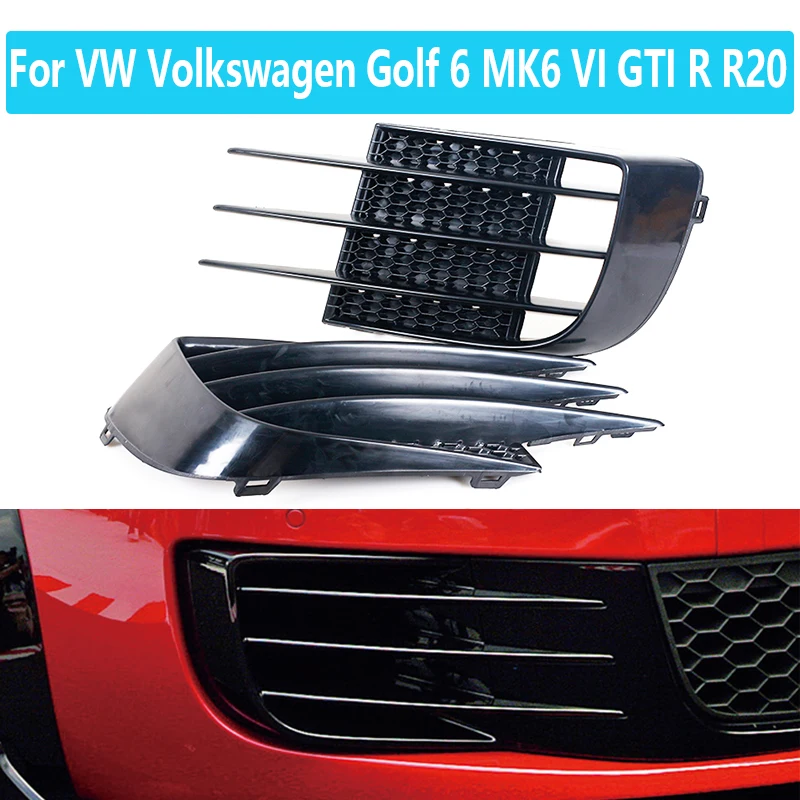 ABS หมอกสำหรับ VW Volkswagen Golf 6 MK6 VI GTI R R20รถด้านหน้าหมอก Hoods คิ้ว eye ลมมีดฝาครอบ