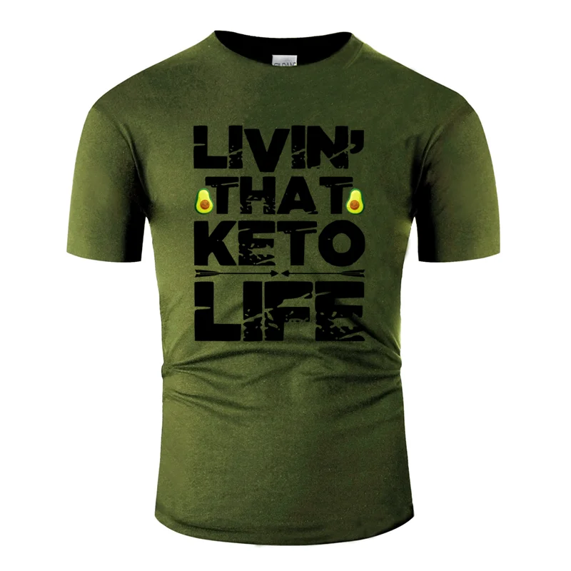 

Short Sleeve Comical Living The Keto Life Ketogenic Diet T-Shirt 2020 Solid Color Formal Men's T Shirt Funny Round Neck