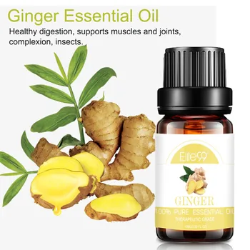 

Elite99 10ml Ginger Pure Essential Oils Aromatherapy Diffusers Essential Oils Body Relieve Stress Oil Help Sleep Home Air Care