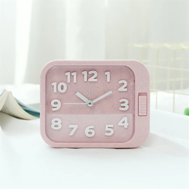 Pink Творчески форма TV цифровой будильник для студента прикроватный ночник мульти-функциональный отключить будильник настольные часы - Цвет: Pink